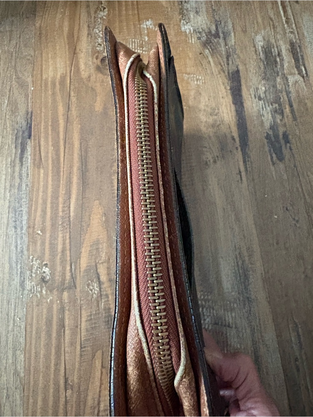 Louis Vuitton Monogram Canvas Wristlet in Brown and Gold - Picture 3 of 6